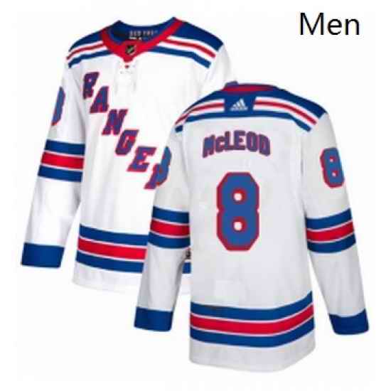 Mens Adidas New York Rangers 8 Cody McLeod Authentic White Away NHL Jersey